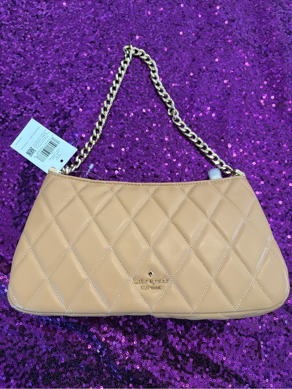 Kate Spade Quilted Tan Shoulder Bag
